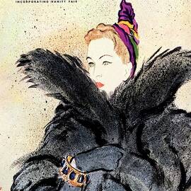 Vogue Magazine Cover Featuring A Woman In A Fur by Carl Oscar August Erickson