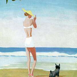 Vogue Magazine Cover Featuring A Woman On A Beach by Eduardo Garcia Benito