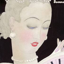 Vogue Magazine Cover Featuring A Woman Reading by Georges Lepape