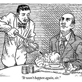 Waiter Spraying Insecticide Into Man's Dinner by Rob Esmay