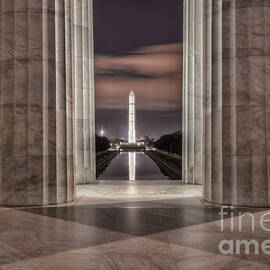 Washington Monument from Lincoln Memorial I by Clarence Holmes