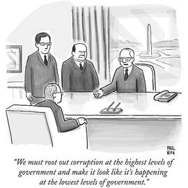 Washington Politicians Speak Around A Desk by Paul Noth
