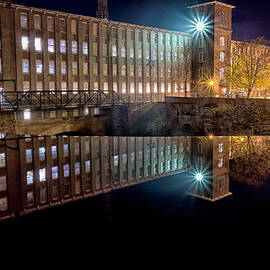 Waterfall At The Cocheco Mill At Night by Jeff Sinon