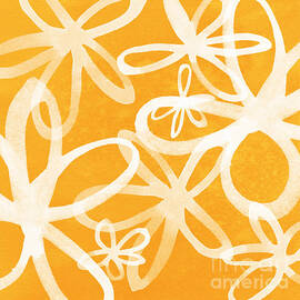 Waterflowers- orange and white by Linda Woods
