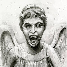 Weeping Angel Watercolor - Don't Blink by Olga Shvartsur