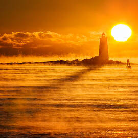 Whaleback In The Sea Smoke by Jeff Sinon