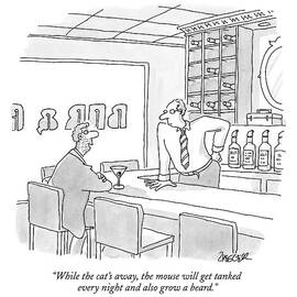 While The Cat's Away by Jack Ziegler