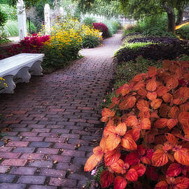 White Bench Prescott Park  by Jeff Sinon
