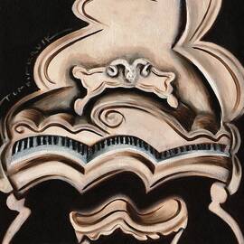 Abstract White Grand Piano Art Print by Tommervik