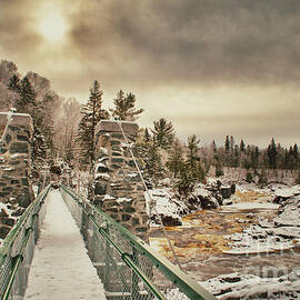 Winter Sunrise Over A Swinging Bridge by Duluth To Door County Photography