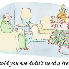 Woman Is Dressed As A Christmas Tree by Victoria Roberts