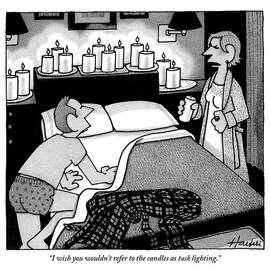 Woman Speaks To Man As Man Climbs In To Bed by William Haefeli