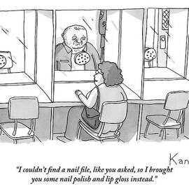 Woman To Man At Prison Visiting Booth by Zachary Kanin