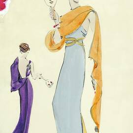 Women Holding Masks by Christian Berard