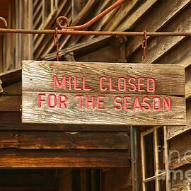 Wooden Sign - Closed For The Season by Adam Jewell