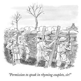 World War I Soldiers Fire From Behind Trenches by Nick Downes