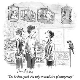 Yes, He Does Speak, But Only On Condition by Mort Gerberg