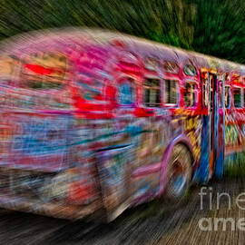 Zooming Graffiti Bus by Susan Candelario