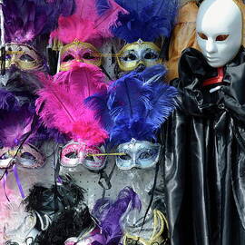 Traditional Venetian masks with feathers by Sami Sarkis Photography