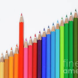 Row of colorful crayons by Sami Sarkis Photography