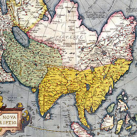 Antique Map of Asia by Claes Jansz