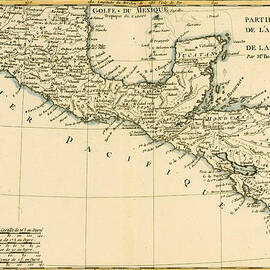Antique Map of Southern Mexico by Guillaume Raynal