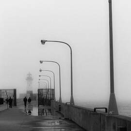 Canal Park Lighthouse In Fog by Duluth To Door County Photography