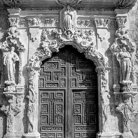 Church Door - Black and White by David Morefield