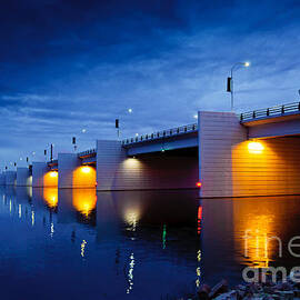 Claude Allouez Bridge At Nightfall by Duluth To Door County Photography