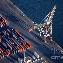 Freight container yard at Marseille Port by Sami Sarkis Photography