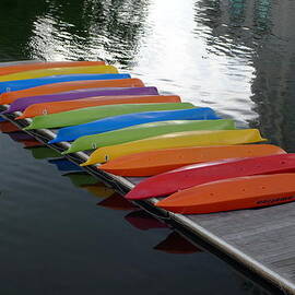 Kayaks at Penn's Landing by Richard Reeve