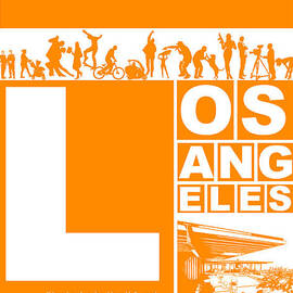 LA Orange Poster by Naxart Studio