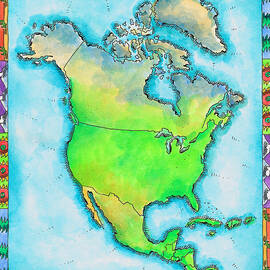 Map Of North America by Jennifer Thermes