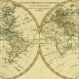 Map of the World in two Hemispheres by Guillaume Raynal