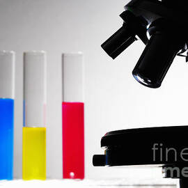 Microscope and test tubes by Sami Sarkis Photography