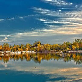 Polarizing Autumn Lake by Bill and Linda Tiepelman