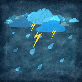 rainy day with storm and thunder by Setsiri Silapasuwanchai