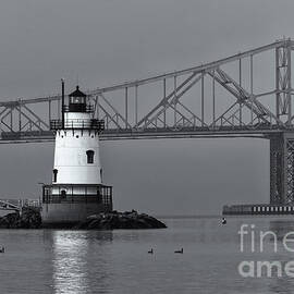 Tarrytown Lighthouse and Tappan Zee Bridge VIII by Clarence Holmes