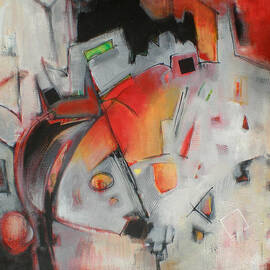 Three Square in Black - Abstract by Susanne Clark