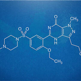 Viagra Molecular Structure Blueprint by Nikki Marie Smith