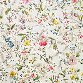 Wild flowers design for silk material by William Kilburn