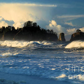 Wispy Waves At Rialto Beach by Adam Jewell