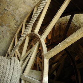 Wooden mechanism of service elevator by Sami Sarkis Photography