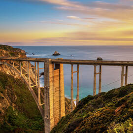 Bixby Bridge and Pacific Coast Highway at sunset by Miroslav Liska