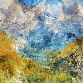 Glacier National Park - Watercolor 03 by AM FineArtPrints