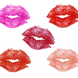 Graphic lipstick kisses by Blink Images