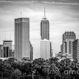 Indianapolis Skyline Black and White Picture by Paul Velgos