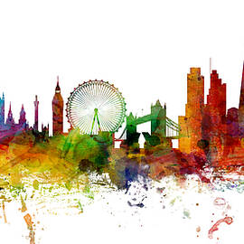 London England Skyline Panoramic by Michael Tompsett