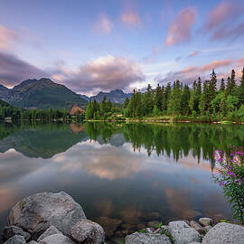 Mountain lake Strbske Pleso in National Park High Tatra, Slovakia by Miroslav Liska