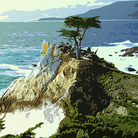 Pebble Beach California, The Lone Cypress by AM FineArtPrints